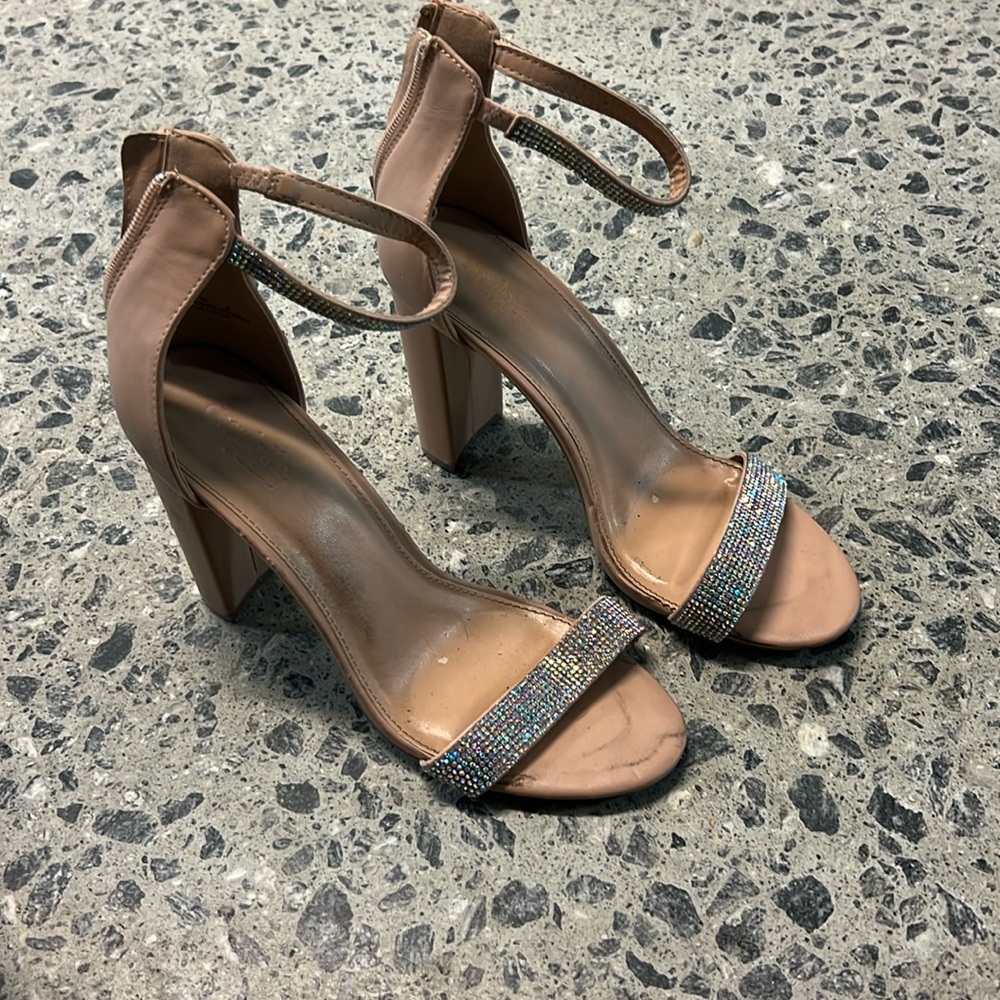 Charlotte Russe nude chunky heeled sandal